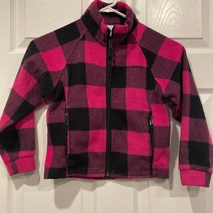 Columbia Pink Buffalo Plaid Fleece Jacket